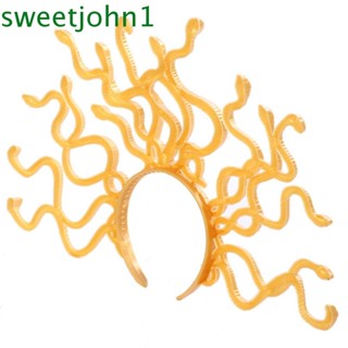 Sweetjohn ที่คาดผมงูฮาโลวีน ที่คาดผม หน้ากากปาร์ตี้ หูฟังตลก สีดํา การแสดงบนเวที พลาสติก / เรซิน ตกแต่งปาร์ตี้ฮาโลวีน ผู้หญิง