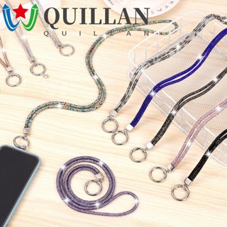 Quillan สายคล้องโทรศัพท์มือถือ ประดับเพชรคริสตัล กลิตเตอร์ ระยิบระยับ ระยับ ของขวัญ สําหรับสุภาพสตรี