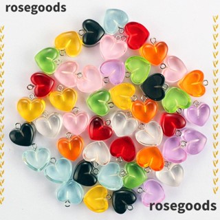 Rosegoods1 จี้รูปหัวใจ หัวใจ สีแคนดี้ เครื่องประดับ ต่างหู งานฝีมือ DIY