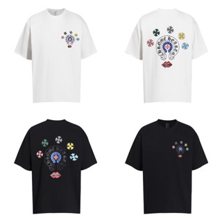 Fashion Chr5ome88Hearts เสื้อยืดลําลอง ผ้าฝ้าย แขนสั้น คอกลม พิมพ์ลายริมฝีปาก สีแดง สไตล์คลาสสิก สําหรับผู้ชาย และผู้หญิง