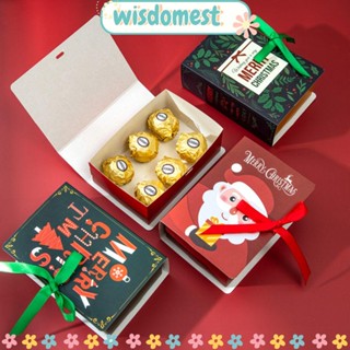 Wisdomest กล่องของขวัญคริสต์มาส กล่องขนม ลายหนังสือวิเศษ สไตล์สร้างสรรค์