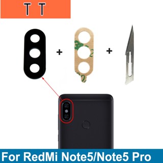  ฝาครอบเลนส์กล้องด้านหลัง พร้อมกาวสติกเกอร์ สําหรับ Xiaomi Redmi Note 5 Note 5 Pro