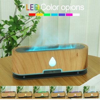 1Buycart Essential Oil Diffuser Coulorful เปลวไฟ Ultrasonic Aroma Humidifier พร้อมรีโมทคอนโทรลสำหรับ Home 100 ถึง 240V