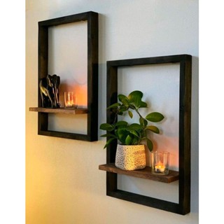 ชั้นวางต้นไม้ติดผนัง​ วางของโชว์ได้​ BW01 แถมฟรีอุปกรณ์ติดผนัง wall shelf.