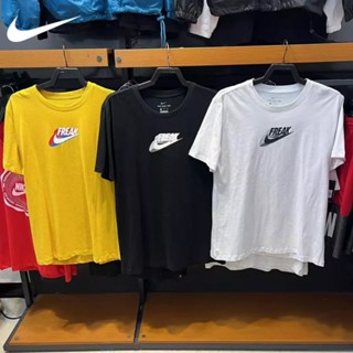 Nike100% เสื้อยืดคอกลม แขนสั้น พิมพ์ลายตัวอักษร บาสเก็ตบอล สไตล์คลาสสิก แฟชั่น Unisex CV1096