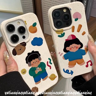 เคสโทรศัพท์มือถือ แบบนิ่ม ลายการ์ตูนกราฟฟิตี้ ดอกไม้ ย่อยสลายได้ เป็นมิตรกับสิ่งแวดล้อม สําหรับ iPhone 7plus XR XS X Max 11 14 12 13 15 Pro Max 7 6 8 15 6S Plus SE 2020