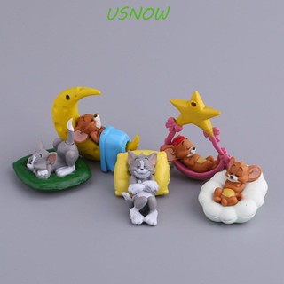 Usnow ตุ๊กตาฟิกเกอร์ Tom &amp; Jerry Tom &amp; Jerry PVC ขนาดเล็ก ของขวัญ ของเล่นสําหรับเด็ก