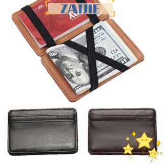 Zaijie24 กระเป๋าใส่เหรียญ แบบหนัง พับได้ แฟชั่น