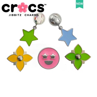 Jibbitz crocs หัวเข็มขัดโลหะ รูปดอกไม้น่ารัก หลากสี สําหรับตกแต่งรองเท้า DIY