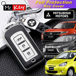 MITSUBISHI 【Mr.Key】เคสกุญแจรถยนต์ Tpu ลายมิตซูบิชิ สําหรับ Pajero Sport Outlander L300 MIRAGE 2019 Triton ASX Xpander Delica 2020