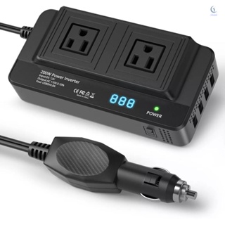 Xiaomiyoupin) หม้อแปลงไฟฟ้า อินเวอร์เตอร์ 200W 12V เป็น 110V พร้อม 2 ช่องเสียบ AC 4 พอร์ต USB จอแสดงผล LED สําหรับรถยนต์