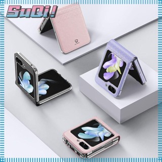 Suqi เคสโทรศัพท์มือถือหนัง PU แบบพับได้ อุปกรณ์เสริม สําหรับ Galaxy Z Flip 5