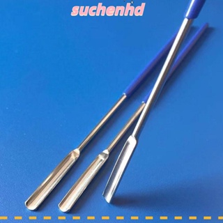 Suchenhd ช้อนกวนครึ่งวงกลม สีเงิน พร้อมด้ามจับไวนิล ช้อนตักไมโครแล็บ สเตนเลสสตีล สําหรับเกลี่ยรองพื้น ครีม