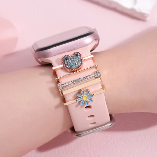 สายนาฬิกาข้อมือ ซิลิโคน จี้รูปหัวใจ หมีน่ารัก เครื่องประดับ Iwatch