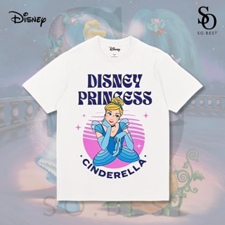 SO.BEST เสื้อยืดดิสนีย์ Cinderella สกรีนหน้า ผ้าสีขาว ลิขสิทธิ์แท้ Disney