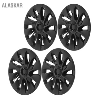 ALASKAR 4PCS 18inล้อHub Cap Glossสีดำห่อล้อHubcapสำหรับรุ่น 3 2017 ถึง 2023