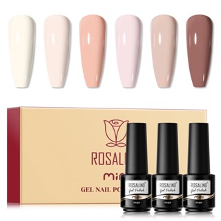 Rosalind 6 ชิ้น / เซต ยาทาเล็บเจล ติดทนนาน น้ํายาทาเล็บเจล สีสันสดใส