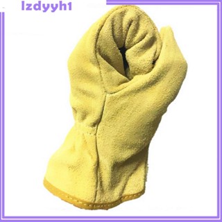 [JoyDIY] ถุงมือเชื่อม หนังวัว แขนยาว 9.5 นิ้ว สีเหลือง