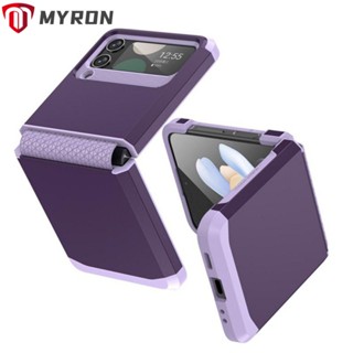 Myron Z Flip 3/4/5, บานพับเกราะฝาครอบโทรศัพท์, ฝาครอบป้องกัน PC TPU ป้องกันโทรศัพท์มือถือ สําหรับ Galaxy Phone