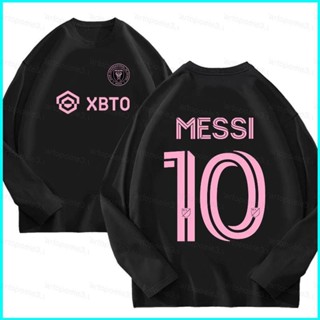 Star3 Messi Inter Miami CF 10 MLS XBTO เสื้อยืดแขนยาว ผ้าฝ้าย ลายฟุตบอล star coth