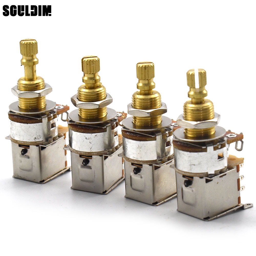 2 ชิ้นกีตาร์เพลาทองเหลือง Push/Push หม้อ 250 K/500 K กีตาร์ควบคุมหม้อ Potentiometer กีตาร์อะไหล่