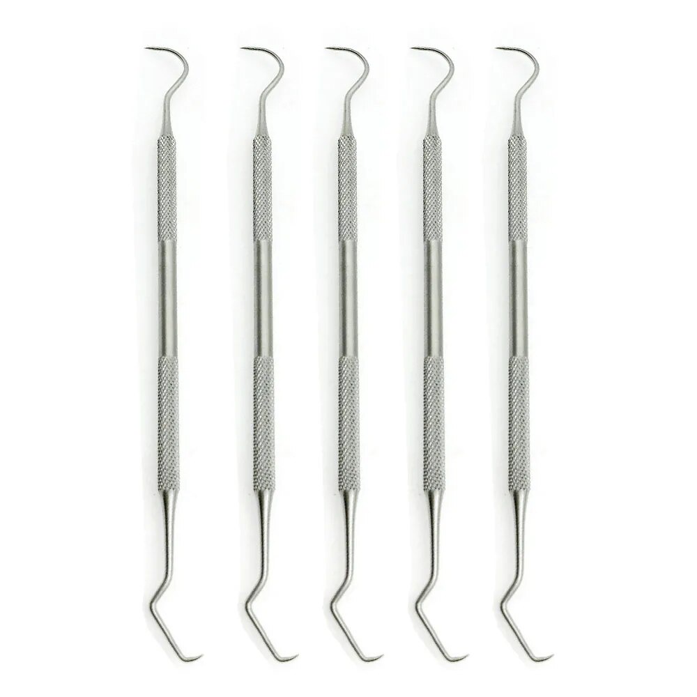 5PCS Double Hook Tooth Dental Explorer Probe Dentist Tool Stainless Steel Dental Tool Teeth Clean Hy