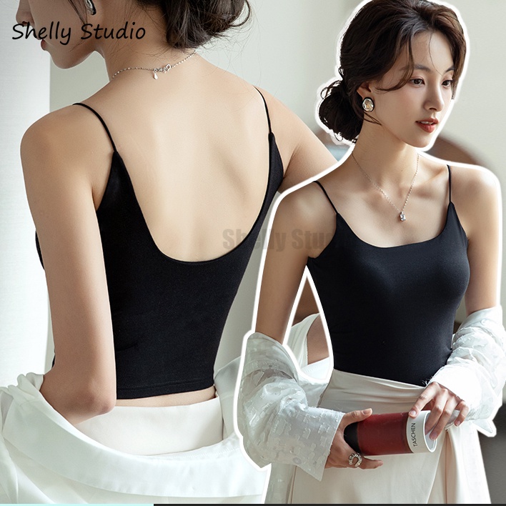 เสื้อกล้ามแขนกุด สีพื้น สไตล์เกาหลี สําหรับผู้หญิง ไซซ์ S - XL