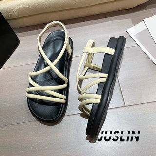 JUSLIN   รองเท้าแตะผู้หญิง ส้นแบน ใส่สบาย สไตล์เกาหลี รองเท้าแฟชั่น 2023 ใหม่  สบาย ทันสมัย Comfortable Beautiful B98G0RK 37Z230910