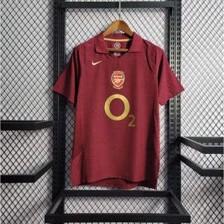 เสื้อกีฬาแขนสั้น ลายทีมชาติฟุตบอล Arsenal 05 06 ชุดเหย้า สไตล์เรโทร สําหรับผู้ชาย