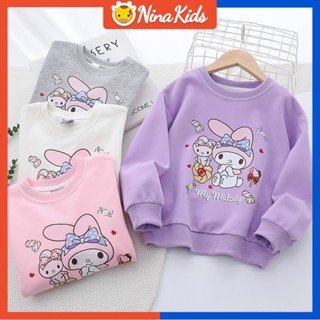 SANRIO เสื้อกันหนาว แขนยาว ลาย MYMELODY สไตล์เกาหลี สําหรับเด็กผู้หญิง อายุ 2-9 ปี