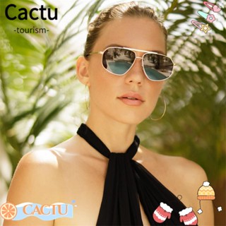 Cactu แว่นตากันแดด กรอบโลหะ สไตล์เรโทร เลนส์ UV400 Y2K สําหรับผู้หญิง