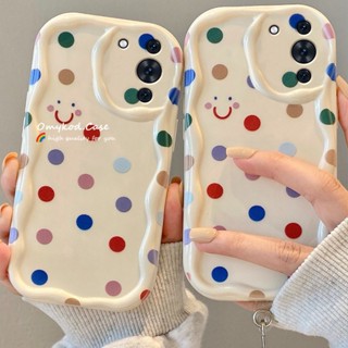 เคสโทรศัพท์มือถือแบบนิ่ม ลายหน้ายิ้ม พร้อมสายโซ่คล้อง หลากสี สําหรับ Huawei Nova 5T 7i P 50 40 30 Pro Mate 50 40 30 Pro Nova 8se 8i