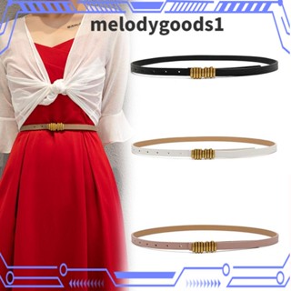 MELODYGOODS1 เข็มขัดหนัง แบบบาง สไตล์โกธิค วินเทจ สําหรับผู้หญิง