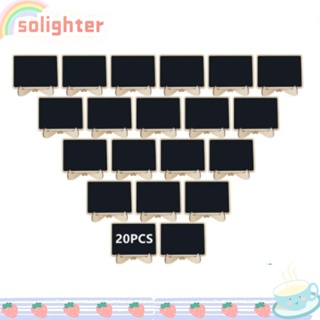 Solighter ป้ายชอล์กบอร์ด แบบไม้ ขนาดเล็ก ลบได้ สําหรับตกแต่งบ้าน 20 ชิ้น 20 ชิ้น