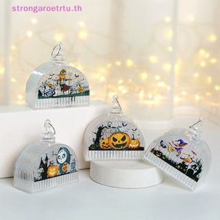 Strongaroetrtu โคมไฟ LED รูปฟักทองผี สําหรับแขวนตกแต่งบ้าน ปาร์ตี้ฮาโลวีน