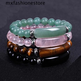 Mxfashione|สร้อยข้อมือ สไตล์วินเทจ สําหรับผู้ชาย |สายรัดข้อมือ ประดับลูกปัดคริสตัล แฮนด์เมด