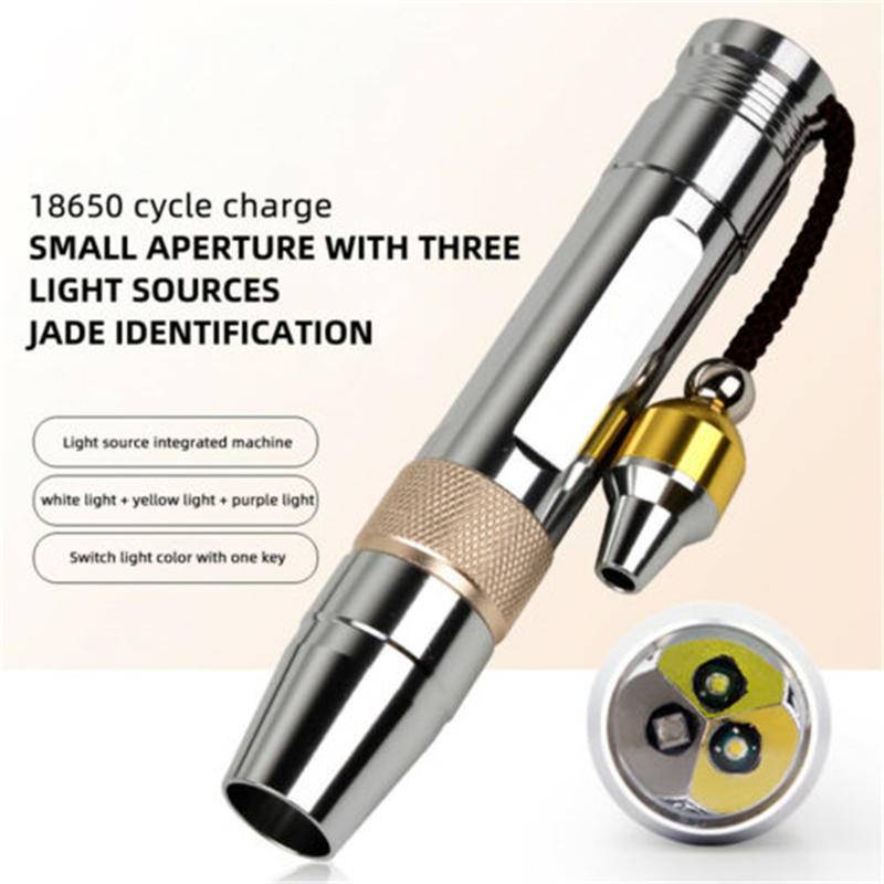 ไฟฉาย LED 365 395NM อัลตราไวโอเลต หยก สามแหล่งกําเนิดแสง UV
