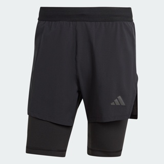 adidas เทรนนิง กางเกงเทรนนิงขาสั้นดีไซน์ทูอินวัน HEAT.RDY HIIT Elevated ผู้ชาย สีดำ IB3466