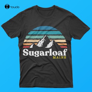 เสื้อยืดผ้าฝ้าย พิมพ์ลาย Sugarloaf Maine Usa Ski Resort 1980S สไตล์เรโทร สําหรับผู้ชาย S5Xl