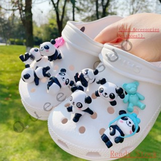 CROCS Jibbitz set（ไม่รวมรองเท้า）อุปกรณ์เสริมหัวเข็มขัด รูปแพนด้า สําหรับตกแต่งรองเท้า Crocs jibbitz