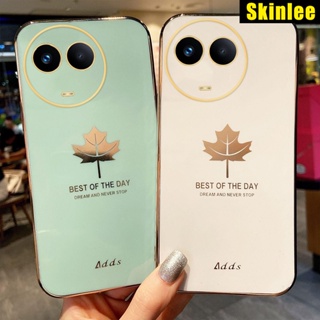 เคสโทรศัพท์มือถือ ชุบไฟฟ้า ลายใบเมเปิ้ล แวววาว สําหรับ Realme 11 Pro Plus 11X Realme11 Pro Plus