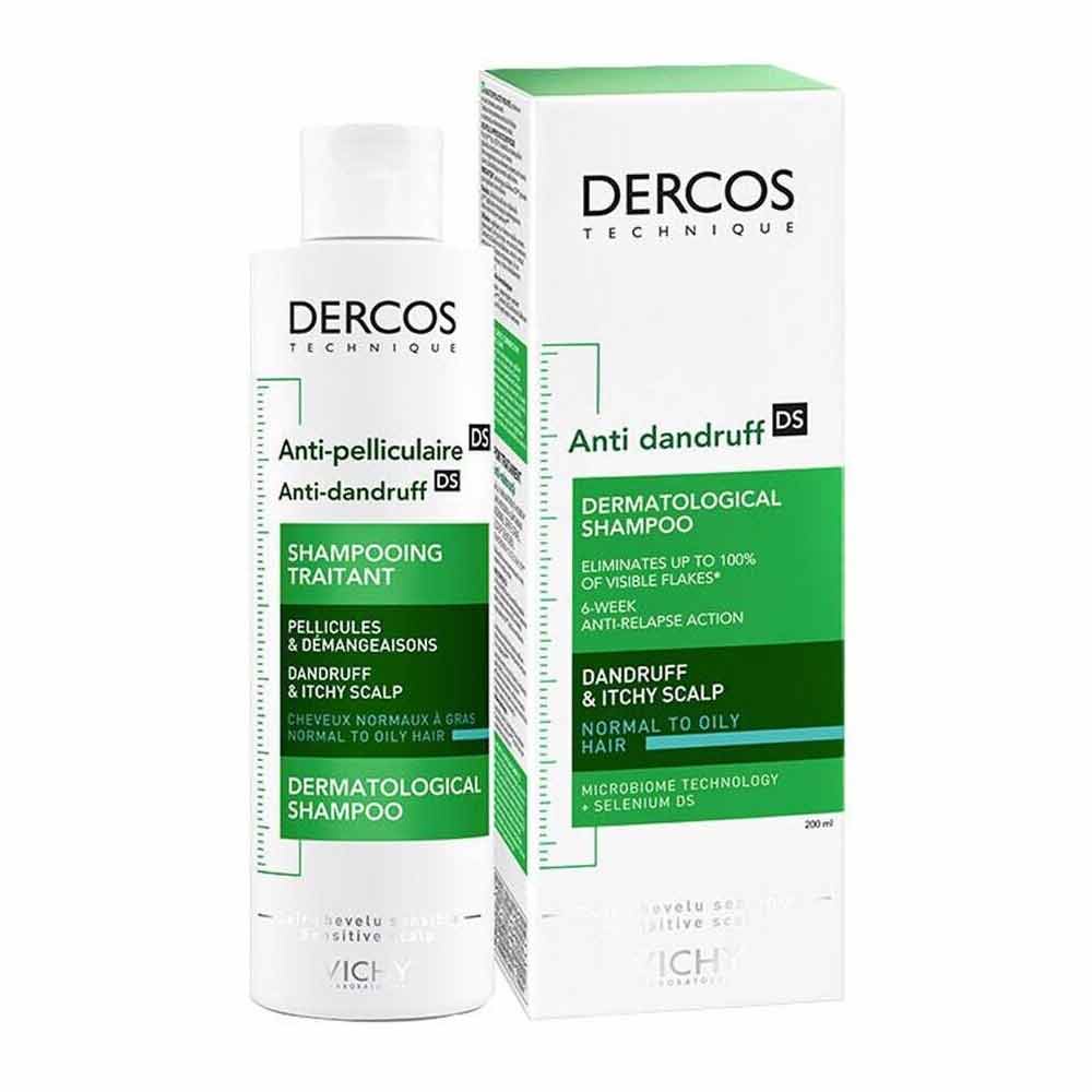 Vichy Dercos Anti Dandruff Shampoo 200ml Flakes Normal Oily Hair Scalp Itchy