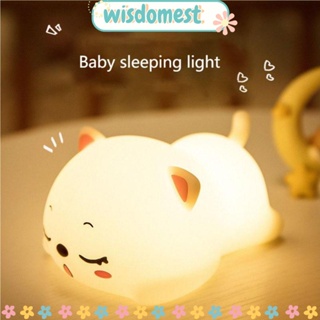 Wisdomest โคมไฟซิลิโคน รูปแมวน่ารัก พร้อมรีโมต