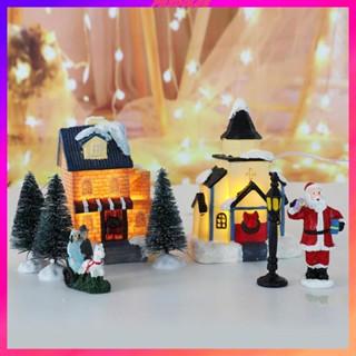 [Predolo2] บ้านหมู่บ้านคริสต์มาส พร้อมฟิกเกอร์เรซิ่น DIY สําหรับวันหยุด