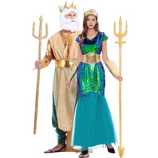 [0709]SZMRP- M-XL Sea King Costume Ancient Rome Greek Pharaoh Masquerade Uniform Role-playing  Costumes  Drama  Stage play Costume  Fancy dress  masquerade  B4AE