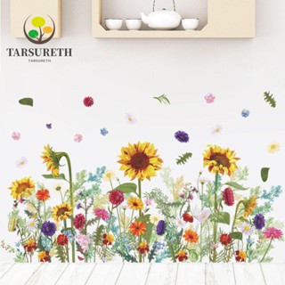 Tarsureth สติกเกอร์ไวนิล ลายดอกเดซี่ ดอกทานตะวัน DIY สําหรับติดตกแต่งผนังห้องนอนเด็ก