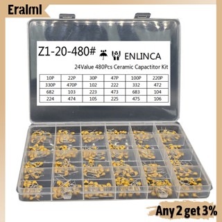 Eralml ชุดตัวเก็บประจุ 24 ค่า *20 ชิ้น 10pf~10uf 50v 480 ชิ้น