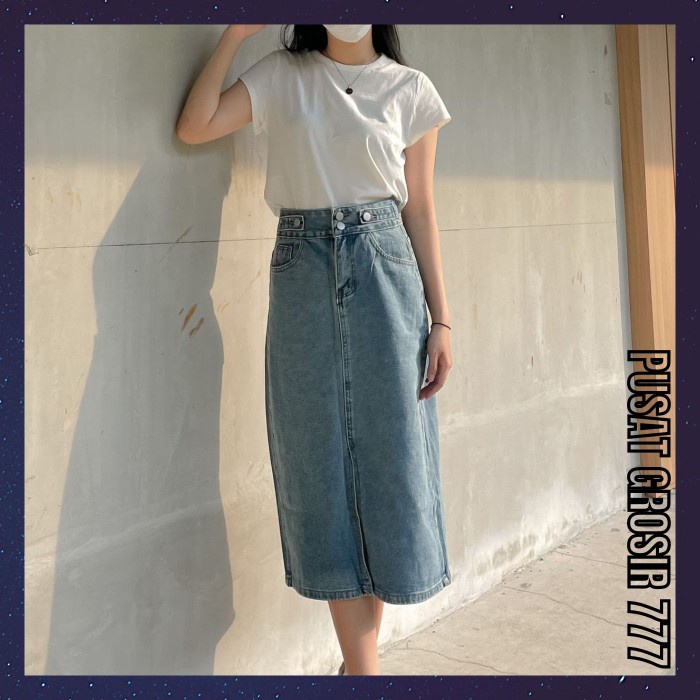 PG777 กระโปรงยีนส์ยาวผู้หญิง / กระโปรงยีนส์เดนิมผู้หญิง FNR 28 - S