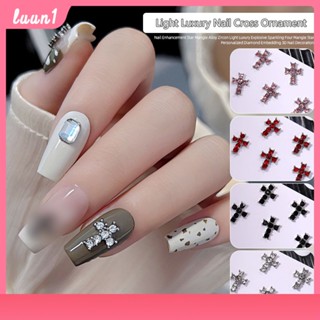 สติ๊กเกอร์ติดเล็บ Nail Punk Style Shiny Diamond Cross Hot Girl Alloy Jewelry Light Luxury Retro Accessories COD