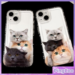 Pingcoo - เข้ากันได้สำหรับ เคส iphone 11 เคสไอโฟน เคสไอโฟน11 CLEAR Soft TPU ถุงลมนิรภัยเคสโทรศัพท์กันกระแทกป้องกันกล้องน่ารักสีดำสีเทาสีส้มแมวเข้ากันได้กับ iPhone 15 14 13 PRO MAX iPhone 12 PRO MAX XR XS 7 8 PLUS